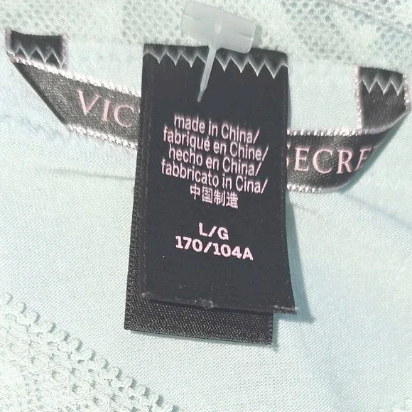 VICTORIA'S SECRET women's seafoam mint green intimates romper tankini L lace - Picture 5 of 6